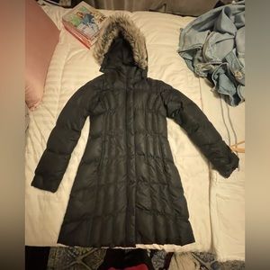 Eddie Bauer Black Women’s Winter Coat with Faux Fur Detachable Hood - Size Small